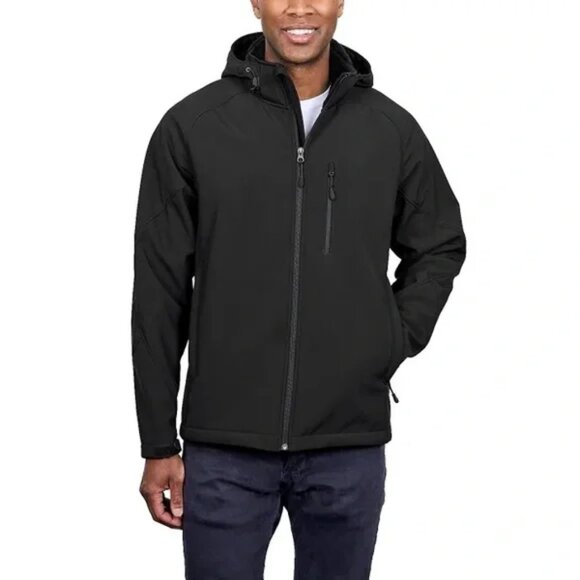 NEW Kirkalnd Signature Men's Fleece Lined Softshell Jacket with Hood - Picture 1 of 7